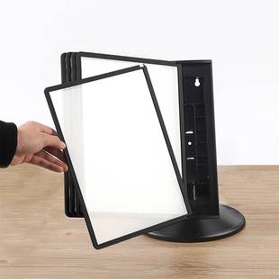 A桌面翻页文件展示架黑色转2件0页文夹展示架管理旋资料架4CW DS2