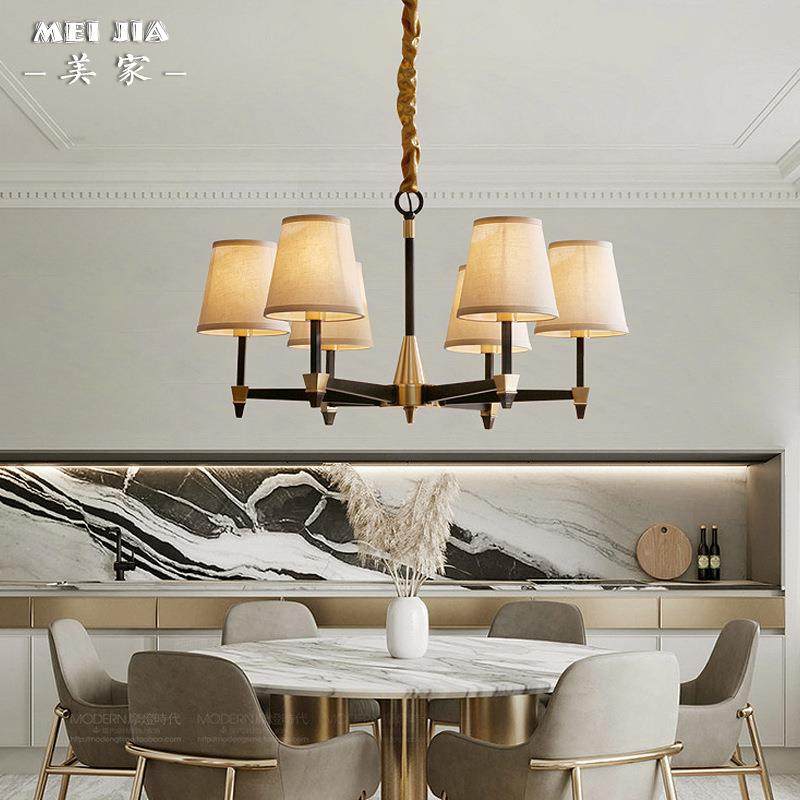 美式客厅全铜吊灯简餐厅间书房大气吊厅灯家用饭大厅约756复房式,家装灯饰光源,智能吊灯,淘宝优惠券,粉丝福利购,淘宝优惠卷