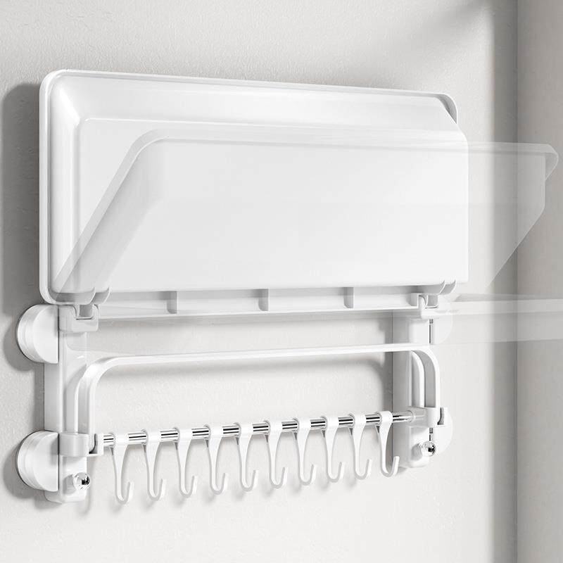 吸盘浴室折叠浴孔架卫生架间毛巾免打置物D816Q-YM巾架毛巾挂杆一