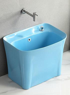 间陶瓷彩色拖池283040用25新款家阳台拖布池把落地式卫生洗拖把盆