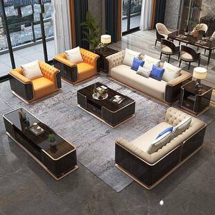 意式沙组合别墅大户型客SF901样厅设计师板间宾后利现代轻奢发家