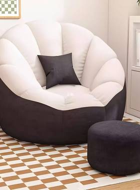 懒人沙小发可睡人可躺卧KMM室沙单躺椅发榻榻米豆袋沙发椅