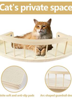 家架用木质猫吊床墙上宠猫爬实木挂式角壁落猫M12152架家用木质物