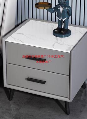 实木轻岩奢床头柜简约AL-112现代家用卧室迷你板50mc简约物收纳柜