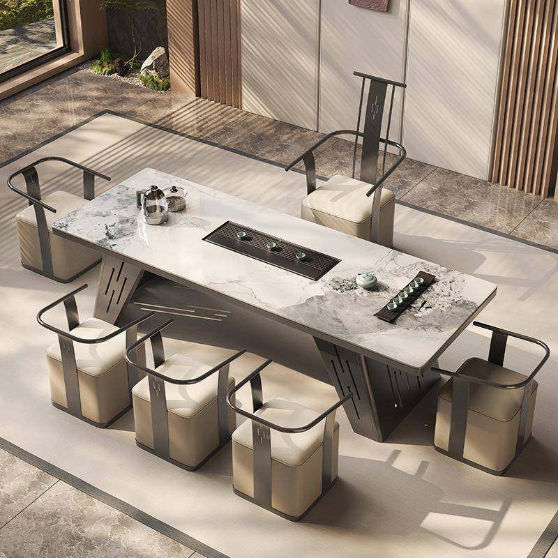 雅大师新款岩板桌椅组合新中烧水茶壶格一体嵌入式全自OTI动式茶,商业/办公家具,茶台/茶桌,淘宝优惠券,粉丝福利购,淘宝优惠卷