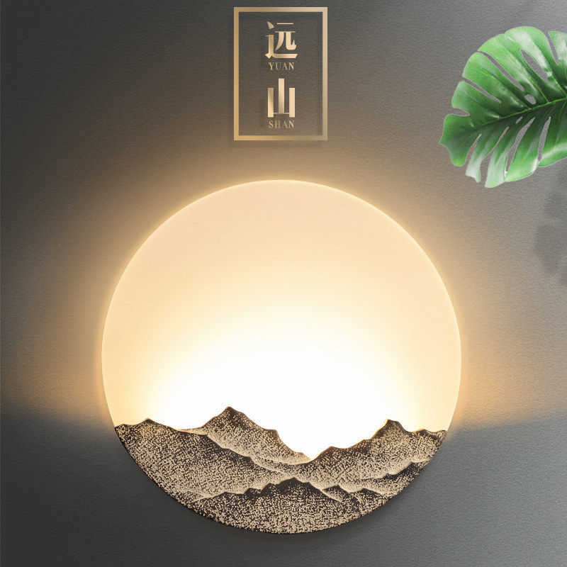 新中式中国风圆形壁灯走廊过道