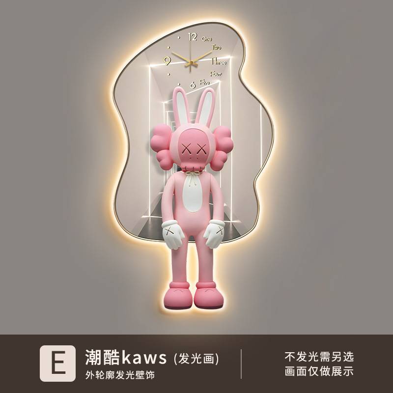 现代轻奢led氛围灯精雕画入户玄关走廊带灯装饰画卡通儿童房挂画