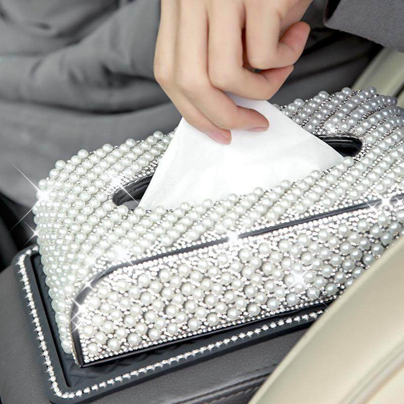 汽车饰车座载纸盒珍珠女餐巾55220纸盒车用车内装饰式抽纸巾盒纸,收纳整理,纸巾盒,淘宝优惠券,粉丝福利购,淘宝优惠卷