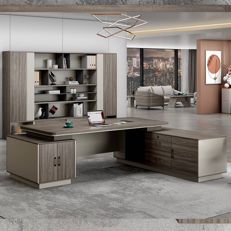 办公桌班台老板桌简约现代办公室家具桌椅组合经理总裁单人桌子