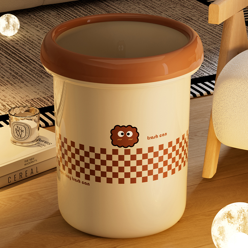 垃圾桶2024新款家用客厅卧室办C公室厨房卫生间压圈大号大容量纸
