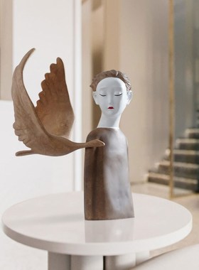 创意抽象人物雕塑艺术品北厅桌面装饰品Q样板间售楼处摆件