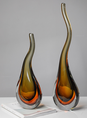 简约琉璃抽象艺术工艺品创意水A滴摆件北欧轻奢客厅家居装饰品