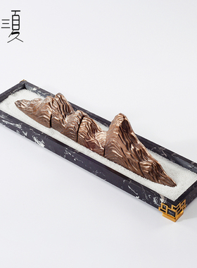 千里江山新中式陶瓷太湖石假山B装饰品客厅书房禅意茶室枯摆件