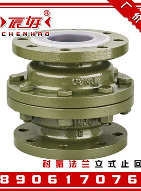 H42F46-16C铸钢衬四氟立式止回阀 升降式单向逆止阀门2寸4寸 DN50