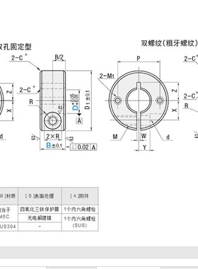 固定环 开口型 SCSM PSCSM SSCSM SCSW PSCSW SSCSW SCSM20SCSM16