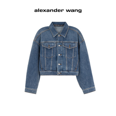 Alexander Wang亚历山大王 春秋水洗休闲牛仔夹克女士短外套