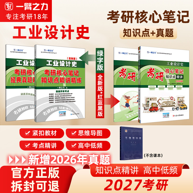 【限时活动】一臂之力2027工业设计史何人可考研笔记真题疾风劲草思维导图题册考前主观题押题预测背诵练习题册库名校密卷模拟试