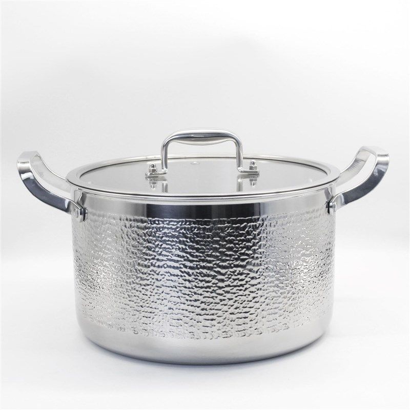 304三层钢锤纹套装锅具不粘锅无涂层汤锅奶锅R煎锅厨房实用礼品锅
