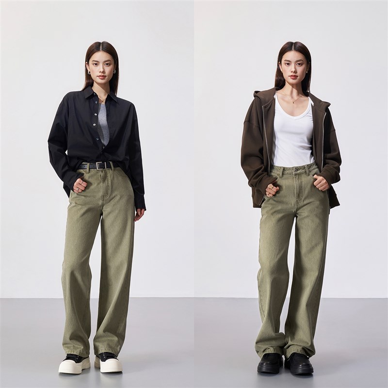 四季版水洗精梳棉牛仔裤 常规/加长版 收胯显腿长 微茧型窄阔腿裤