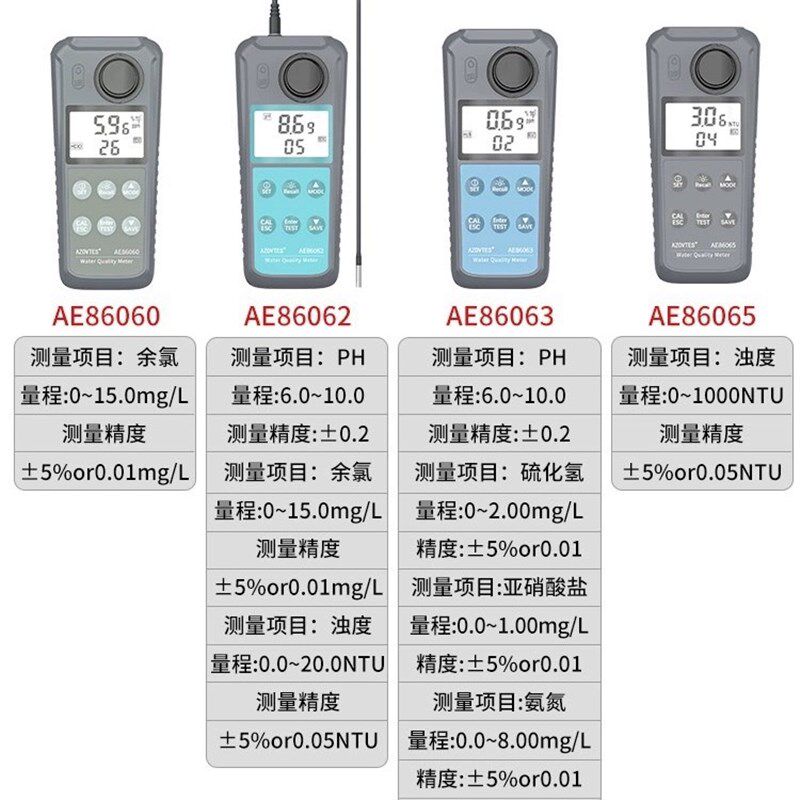 皆仪多功能参数i水质分析检测仪游泳池净水检测硫化氢氨氮余氯浊