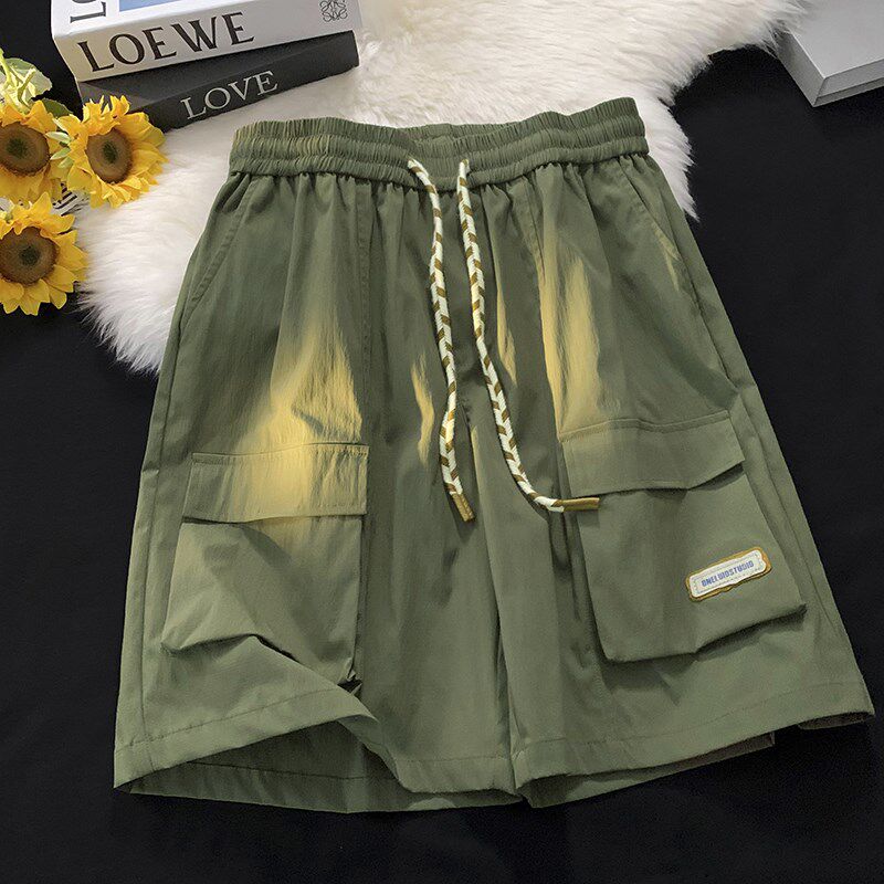 日系速干工装短裤女夏季薄款2024新款爆款酷飒风宽松直筒五分中裤