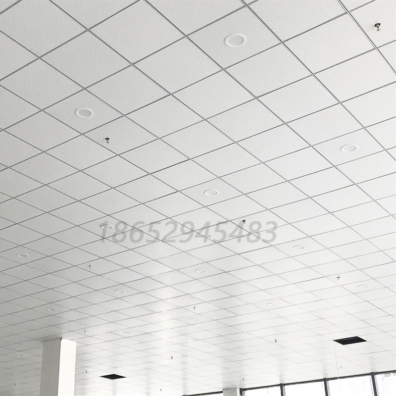 矿棉板吊顶60g0x600办公室厂房吊顶天花板吸音板硅钙板洁净板安装