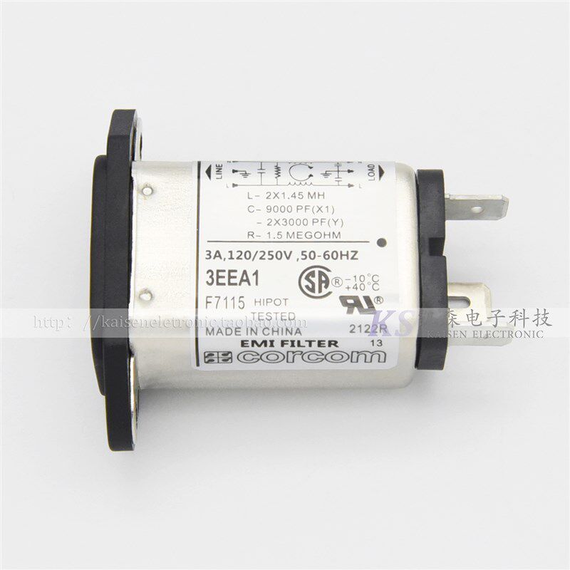 3EEA1 F7115 6609000-4 Corcom 3A 游戏机插座滤波器UL CSA VDE