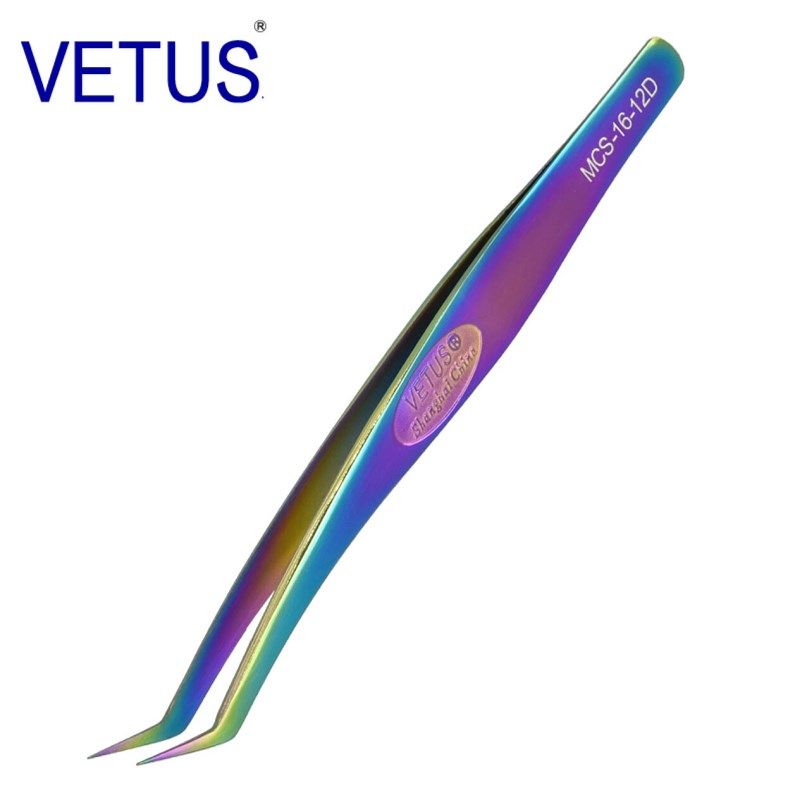 VETUS炫彩美睫镊子MCS金羽夹优质不锈钢防酸碱耐腐蚀美睫开花美甲