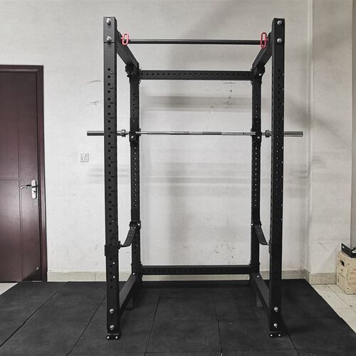 折叠深蹲架卧推架 75MM方管 (滚动杠铃勾 牵引带保护)