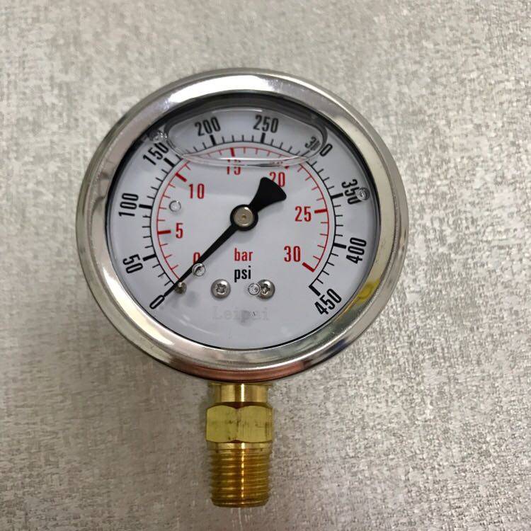 压力表 充油耐震型 30bar 450psi 直径68mm 螺纹ZG1/4 R1/4 径向