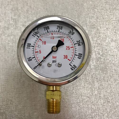 压力表 充油耐震型 30bar 450psi 直径68mm 螺纹ZG1/4 R1/4 径向