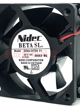 Nidec D06A-24TS8 01 24V DC 0.15A 尼得科6025变频器散热风扇6cm