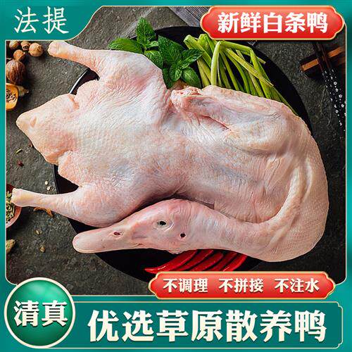 清真新鲜散养白条鸭整只鸭肉生鲜冷冻麻鸭老鸭子农家土鸭2只约5斤