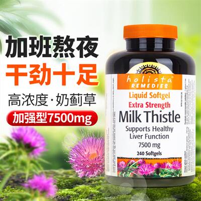 加拿大Holista奶蓟草水飞蓟胶囊解酒熬夜加班男女性保hu肝脏240粒
