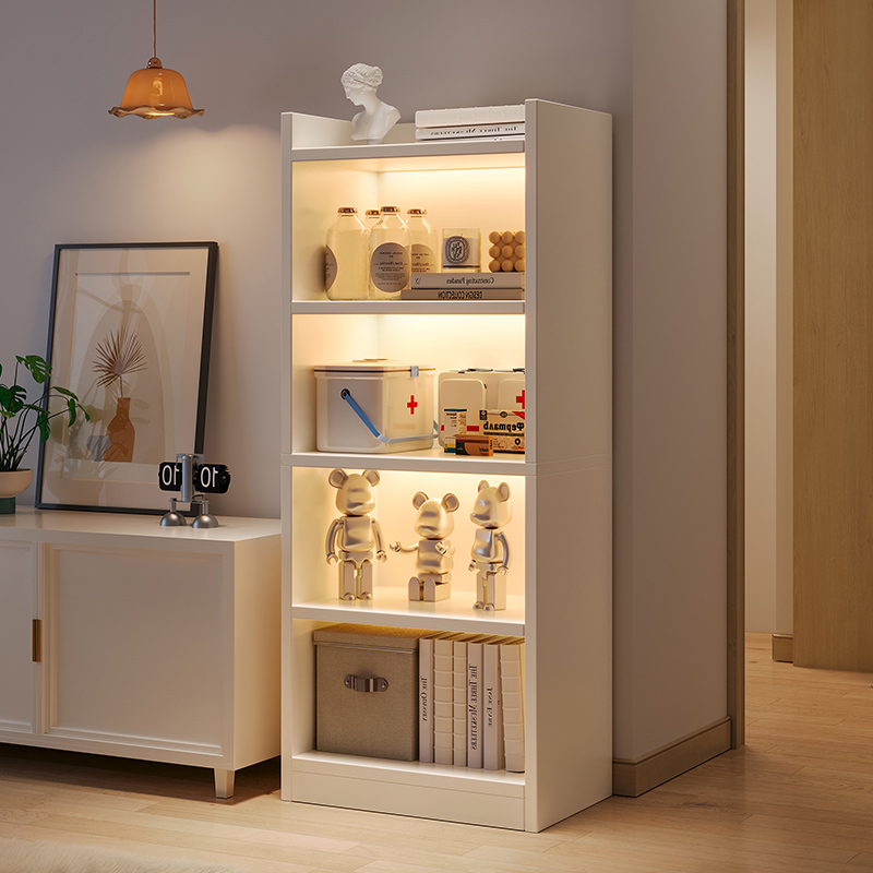靠墙小窄柜置物柜超窄书柜夹缝客厅手办展示柜子电视柜旁书架落地