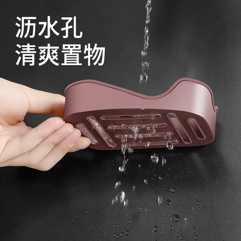 新疆包邮窝百货壁挂创意双层肥皂盒置物架吸盘沥水盒免打孔香皂盒