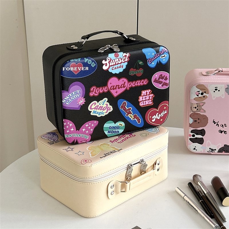 手提化妆包女2023新款可携式出差外出旅游护肤品口红大容量收纳箱