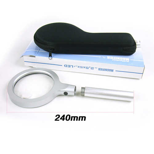 沪镜手持式锌合金属6倍高清放大镜老人带灯看报阅读显微镜放大镜