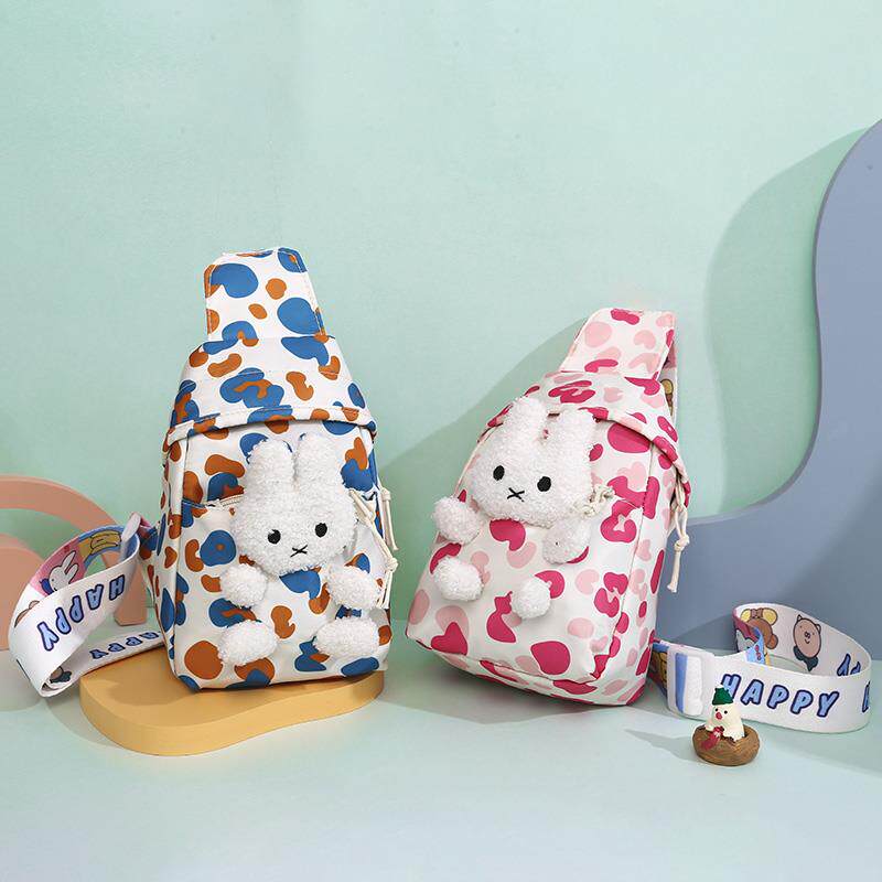 儿童斜挎包女孩背包帆布单肩胸包韩版可爱春夏出游宝宝女童潮包包