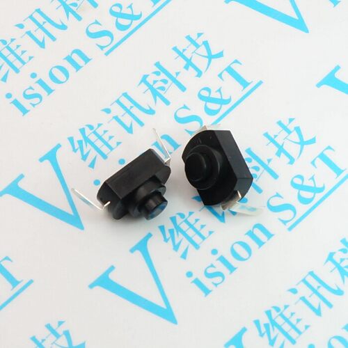 手电筒开关 1208YD 黑色 弯脚 两脚 16340 按钮开关 1288BM