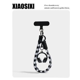 XIAOSIXI原创暗黑耳机手机挂绳腕带钥匙扣挂链包包挂件相机挂饰