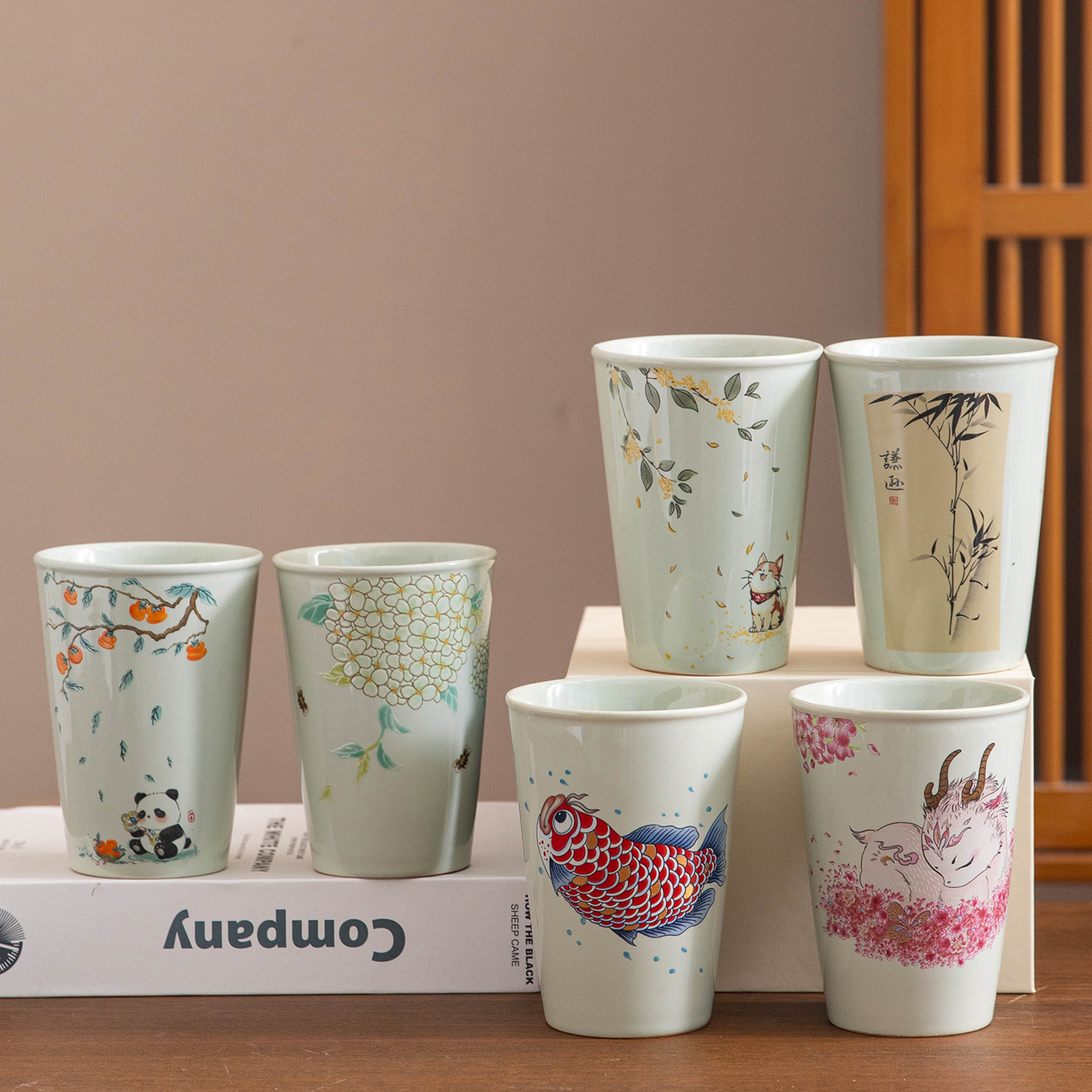 草木灰陶瓷可乐杯大容量喝水单杯