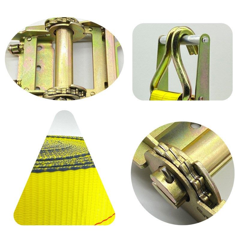 厂家直销双钩棘轮货车捆绑带加长高强涤纶刹车带车顶固定货物捆带