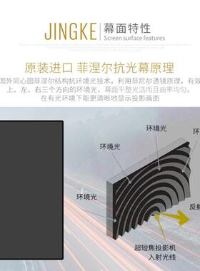 经科JK N4-LLR/W1中长焦菲涅尔抗光软/硬画框幕100寸16：9