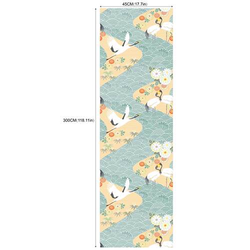 wallpaper东方风格墙纸日式白鹤菊花客厅背景墙贴改造贴RW054-062