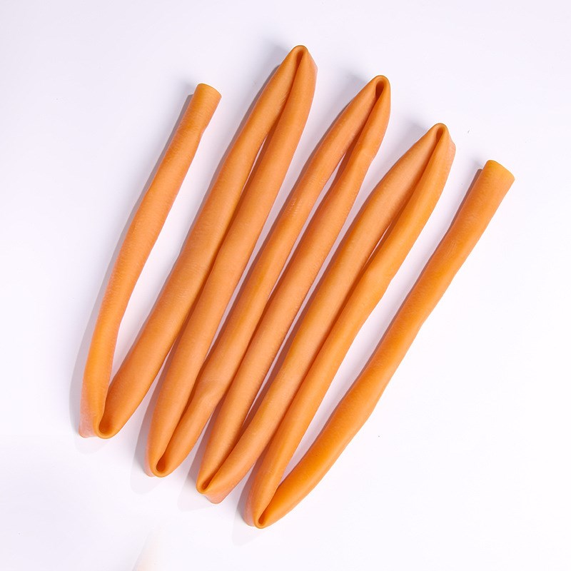 黄色橡胶圈高弹力橡皮管大口径空心橡胶管耐用型环套加长橡皮筋