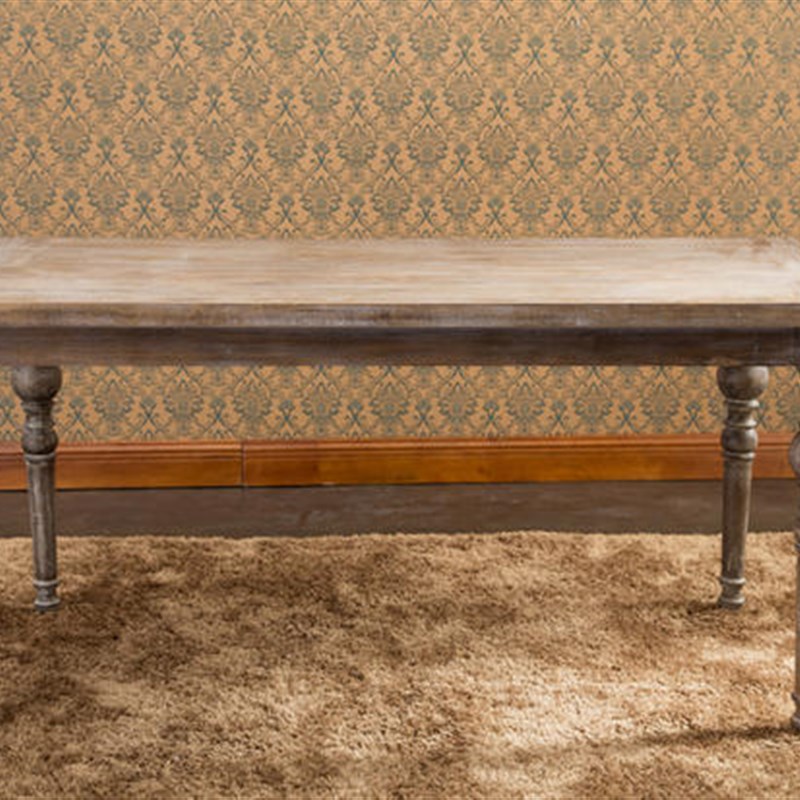 A10L美式复古实木桌子 餐桌组合做旧拉丝橡木餐桌法式餐厅简约长