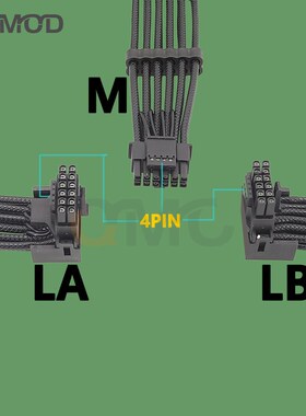 RTX40系3x8pin 8PIN转16Pin 12VHPWR 90度弯头新显卡连接线 黑色