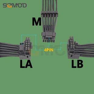 RTX40系3x8pin 8PIN转16Pin 12VHPWR 90度弯头新显卡连接线 黑色