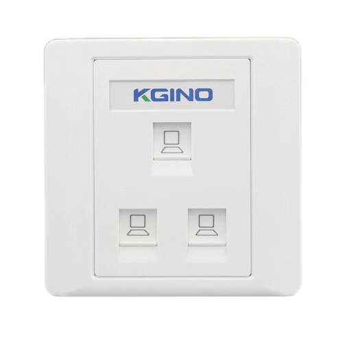 86型3口免打网络面板3个CAT5E网线宽带信息插座超5类电脑墙壁插座